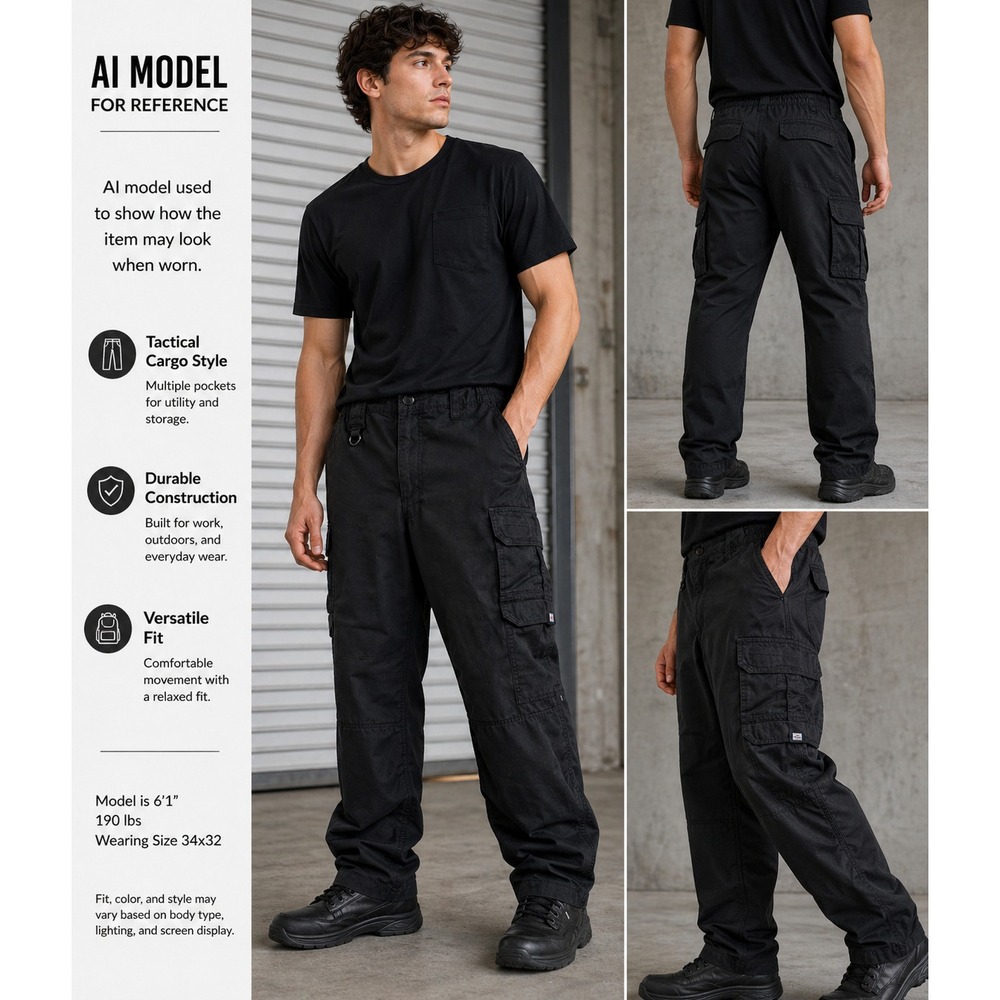 Propper Cargo Pants Mens‎ 34x32 Black Tactical Utility Workwear Military Y2K